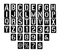 Cyberwork 42 Pcs Alphabets Numéro Pochoir lettre alphabet, 10cm Plastique Réutilisable Pochoir chiffrede Lettres Pochoirs d'Artisanat de Numéros pour La Peinture Art Projects Décoration DIY