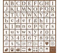 Cyberwork 80 Pcs Alphabets Numéro Pochoir lettre alphabet, 7cm Plastique Réutilisable Pochoir chiffrede Lettres Pochoirs d'Artisanat de Numéros pour La Peinture Art Projects Décoration DIY