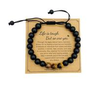 Cyberwork 8mm Tissage Bracelets Homme obsidienne noire bracelet anti tabac Idee Cadeau Anniversaire Homme Cadeau Fete Des Peres Ado Pour Papa Grand Pere Mari Copain Couple Cadeau Noel Homme