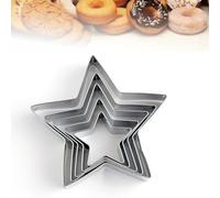 Cyberwork Lot de 5 Emporte-Pièces, Moules à Biscuits, Emporte Piece en Acier, Mini Emporte-Pièces en Forme pour Enfants 9.8cm, 7.8cm, 7cm, 5.3cm, 4cm(Étoile à cinq branches)