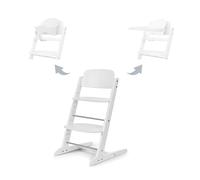 CYBEX Chaise haute IRIS or 3en1, Grandir avec le bébé, 6 mois - 99 ans, avec ensemble et plateau pour bébé, bois de hêtre/plastique, tout blanc