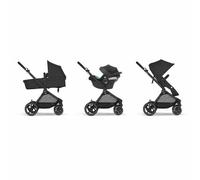 Cybex Eos Basic Poussette 3 en 1 Noir + Adaptateur + Siège-auto Aton B2 I-Size Moon Noir