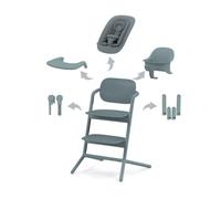 CYBEX Gold LEMO Set Chaise Haute 4en1, évolutive, 0 - 99 ans, Dès la Naissance, Inclus Nid de transat, Plateau, Réducteur nouveau-né, Appui-tête et Set Adaptateurs: Aluminium / Plastique