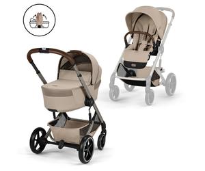 Cybex - Pack Duo Balios S Lux 2026 + Nacelle Pliable - Almond Beige