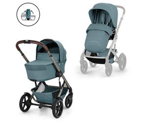 Cybex - Pack Duo poussette Talos S Lux 2026 + Nacelle pliable - Taupe / Stormy Blue
