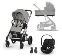 Cybex - Pack Poussette Balios, siège-auto Cloud G, Nacelle et Adaptateurs - Stone Grey / Magic Black