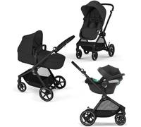 CYBEX Pack Poussette Trio EOS BLACK Moon Black : Poussette convertible 2en1 + Siège auto Aton B2 i-size + Hamac convertible Nacelle