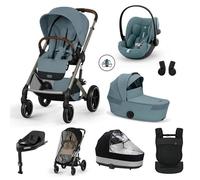 CYBEX - Pack XL Balios S Lux 4 + Siège auto Cloud G3 Plus + Nacelle Balios pliable + Base G3 + Porte-bébé Amya Stormy Blue