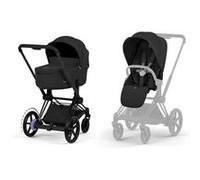 CYBEX - Poussette Duo E-priam + Nacelle Confort Châssis Matt Black Sepia Black Matt Sepia Black