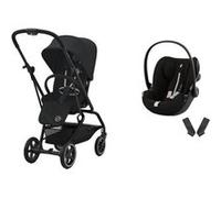 CYBEX - Poussette Duo Eezy S Twist+ 2 BLK Magic Black + CLOUD G i-Size Plus Moon Black Noir