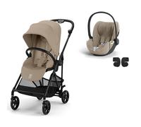 CYBEX - Poussette Duo Melio 5 Carbon + Siège auto Cloud T Plus Almond Beige