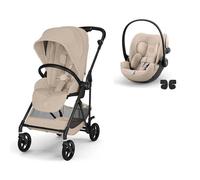 CYBEX - Poussette Duo Melio 6 Carbon + Siège auto Cloud G3 Comfort Almond Beige