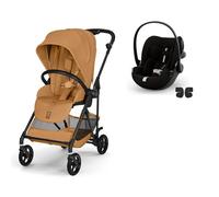 CYBEX - Poussette Duo Melio 6 Carbon + Siège auto Cloud G3 Plus Cinnamon Yellow