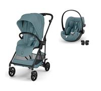 CYBEX - Poussette Duo Melio 6 Carbon + Siège auto Cloud G3 Plus Stormy Blue