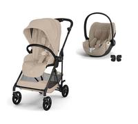 CYBEX - Poussette Duo Melio 6 Carbon + Siège auto Cloud T Plus Almond Beige