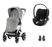 CYBEX - Poussette Duo Talos S Lux Stone Grey Cloud T Sepia Black Cybex Moon Black