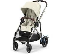CYBEX Poussette Gold e-GAZELLE S, de la naissance à environ 4 ans, max. 22 kg (mode simple) / 2x 22 kg (mode duo), système tout-en-1 avec propulsion électrique et 20+ configurations, Beige coquillage