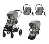 CYBEX - Poussette Jumeaux Gazelle S SLV + 2 Cloud G Stone Grey Gris G