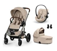 CYBEX - Poussette Trio Balios S Lux 4 + Siège auto Cloud G3 Comfort + Nacelle Cot S Lux 4 Almond Beige