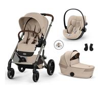 CYBEX - Poussette Trio Balios S Lux 4 + Siège auto Cloud G3 Plus + Nacelle Balios pliable Almond Beige
