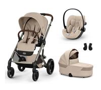 CYBEX - Poussette Trio Balios S Lux 4 + Siège auto Cloud G3 Plus + Nacelle Cot S Lux 4 Almond Beige