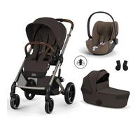 CYBEX - Poussette Trio Balios S Lux 4 + Siège auto Cloud T Plus + Nacelle Balios pliable Chocolate Brown