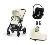 CYBEX - Poussette TRIO Balios S Lux BLK + Siège-auto CLOUD G i-Size Plus Moon Black + Nacelle Cot S Lux Seashell Beige G