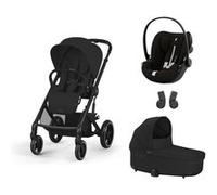 CYBEX - Poussette TRIO Balios S Lux BLK + Siège-auto CLOUD G i-Size Plus + Nacelle Cot S Lux Moon Black Noir G
