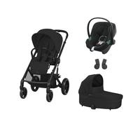 CYBEX - Poussette Trio Balios S Lux + Siège auto Aton B2 + Nacelle Cot S Lux Moon Black