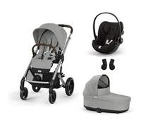 Cybex - Pack Poussette Balios, siège-auto Cloud G, Nacelle et Adaptateurs - Stone Grey / Magic Black