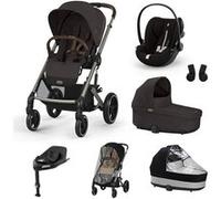 CYBEX - Poussette Trio Balios S Lux + Nacelle Cot S Lux + Siège Auto Cloud G Plus + Set XL Chocolate Brown