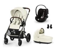 CYBEX - Poussette Trio Balios S Lux + Siège auto Cloud G3 Plus + Nacelle Cot S Lux Seashell Beige