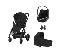 CYBEX - Poussette Trio Balios S Lux + Siège auto Cloud T Comfort + Nacelle Cot S Lux Moon Black