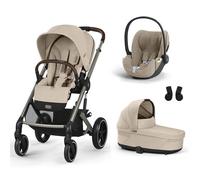 CYBEX - Poussette Trio Balios S Lux + Siège auto Cloud T Plus + Nacelle Cot S Lux Almond Beige