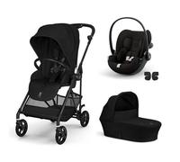 CYBEX - Poussette Trio Melio 6 Carbon + Siège auto Cloud G3 Comfort + Nacelle Melio 6 Magic Black