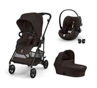 CYBEX - Poussette Trio Melio 6 Carbon + Siège auto Cloud G3 Plus + Nacelle Melio 6 Chocolate Brown
