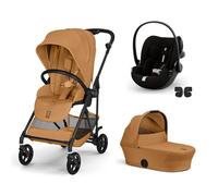 CYBEX - Poussette Trio Melio 6 Carbon + Siège auto Cloud G3 Plus + Nacelle Melio 6 Cinnamon Yellow