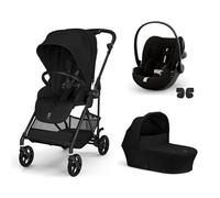 CYBEX - Poussette Trio Melio 6 Carbon + Siège auto Cloud G3 Plus + Nacelle Melio 6 Magic Black