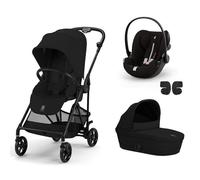CYBEX - Poussette Trio Melio Carbon + Siège auto Cloud G Plus + Nacelle Melio Cot Magic Black