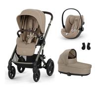 CYBEX - Poussette Trio Talos S Lux + Siège auto Cloud G Plus + Nacelle S Lux Almond Beige