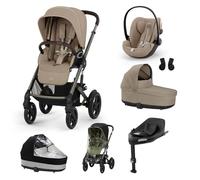 CYBEX - Poussette Trio Talos S Lux + Siège auto Cloud G3 Plus + Nacelle S Lux + Base G3 Set XL Almond Beige