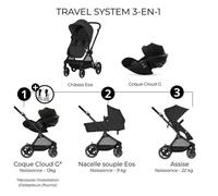 CYBEX Poussette trio EOS PLUS + Cloud G : poussette convertible + siège auto naissance allongeable+nacelle transformable en assise