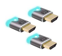 CybNemo Lot de 3 prises factices HDMI, émulateur EDID, adaptateur d'affichage fantôme sans tête 4K UHD HDMI avec lumière LED, prend en charge 3840 x 2160 @ 60 Hz pour ordinateur PC