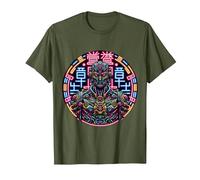 Cyborg Japonais Cyberpunk Esthétique T-Shirt, Homme, Olive, M