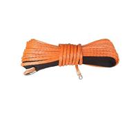 CYBSFKJ Corde de treuil synthétique 15 m x 6 mm, protection contre les roches, for dépannage tout-terrain, voiture, VTT, UTV, chasse-neige, accessoires tout-terrain, 4x4(Orange)