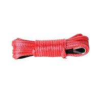 CYBSFKJ Corde de treuil synthétique 15 m x 6 mm, protection contre les roches, for dépannage tout-terrain, voiture, VTT, UTV, chasse-neige, accessoires tout-terrain, 4x4(Red)