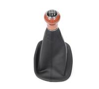 CYBSFKJ Nouveau soufflet de levier de vitesse en cuir avec pommeau for boîte 5/6 vitesses, compatible avec Passat B5 (1998-2004). Accessoires de style automobile.(Wood 5 Speed)