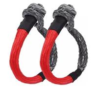 CYBSFKJ Treuil de 20 tonnes, 17,7 kg, résistance à la rupture, manille synthétique souple for la récupération de véhicules tout-terrain, VTT, UTV, SUV(Red 2pcs)