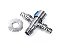 CYBSFKJ Valve de remplissage d'angle en acier inoxydable, double usage, une entrée et deux sorties, accessoires de salle de bains, robinets filetés Standard G1/2(3-way angle valve-2)
