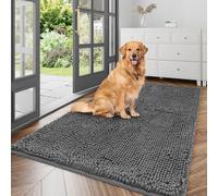 Cybstrax Paillasson ultra absorbant pour pattes boueuses - 121,9 x 91,4 cm - Séchage rapide - Piège la saleté - Antidérapant - Lavable en machine - Pour entrée intérieure et extérieure - Gris foncé